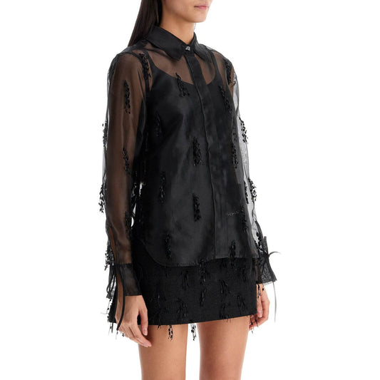 Ganni fringed organza shirt Topwear Ganni