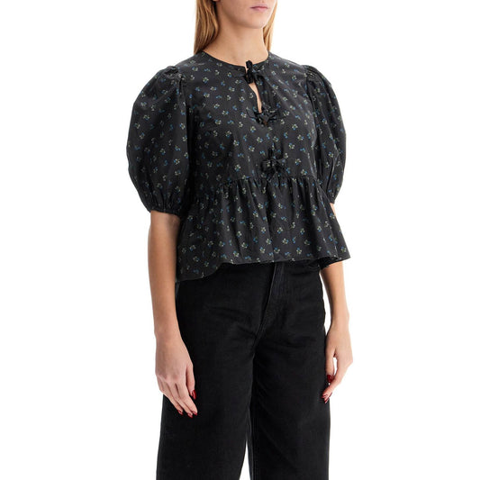 Ganni cotton peplum blouse Topwear Ganni