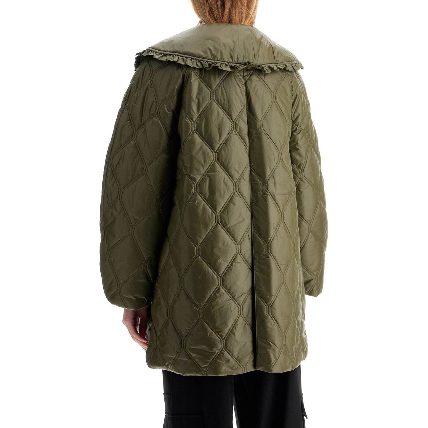 Ganni lightweight down jacket with oversized collar Jackets Ganni